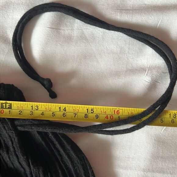 Maxi Skirt Sz L Black Golden Painted Flowers Elastic Tie Boho Hippie Globus NWOT - Picture 7 of 9